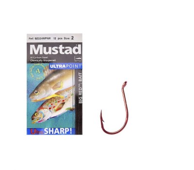 Крючок Mustad Big Red 92554NPNR №02(15)