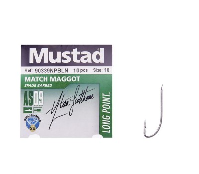 Крючок Mustad Match Maggot 90339NP-BN №16(10)