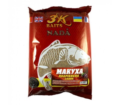 Прикормка 3K Baits макуха подрібнена(слива)1kg