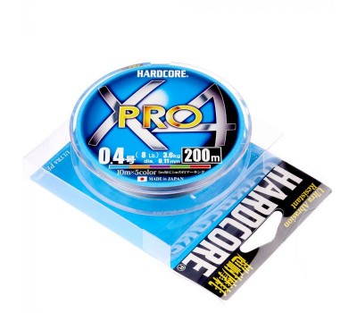 Шнур Duel Hardcore X4 Pro 200m PE0.4 8lb multicolor