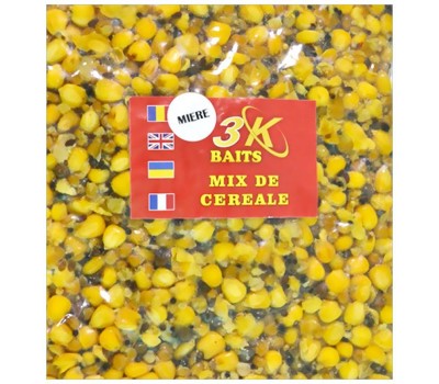 Прикормка 3K Baits зерновий мікс кукурудза(мед)1kg