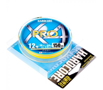 Шнур Duel Hardcore X4 Pro 150m PE1.2 20lb yellow